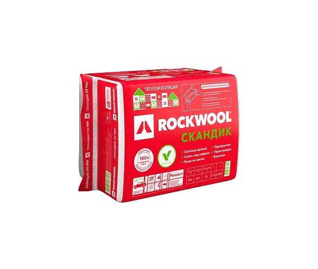 Утеплитель Роквул Лайт Баттс СКАНДИК 800х600х50 мм